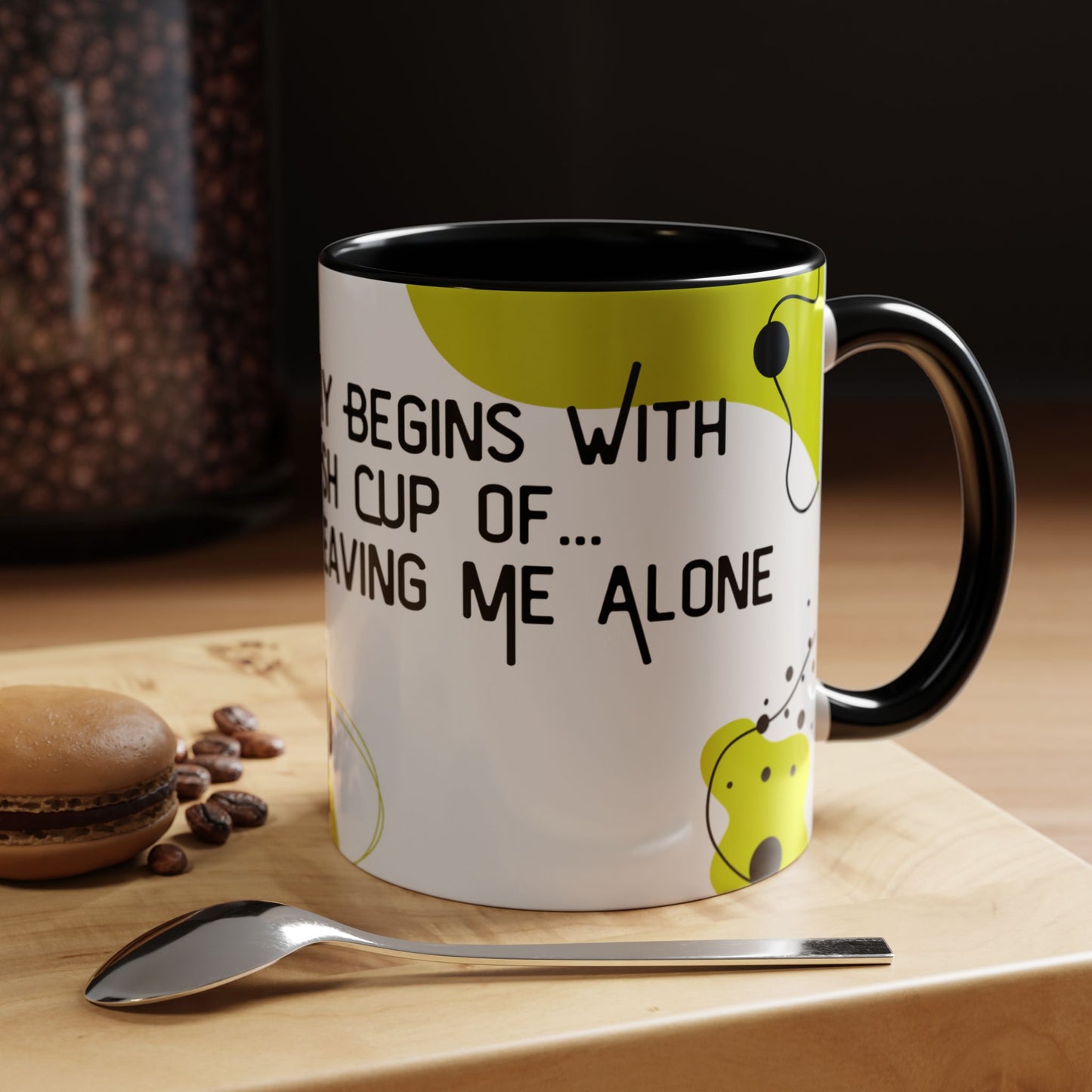 Bold Black and Green Accent Coffee Mug - Perfect Gift for Coffee Lovers